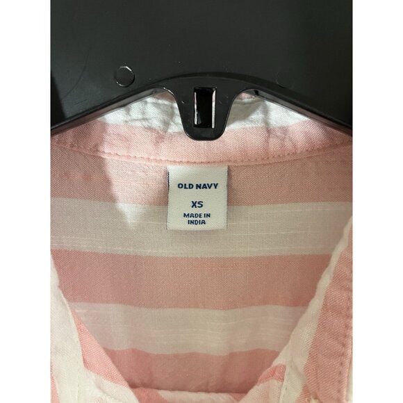 Old Navy Women's Striped Short Sleeve XS Button Down Blouse - Picture 2 of 6